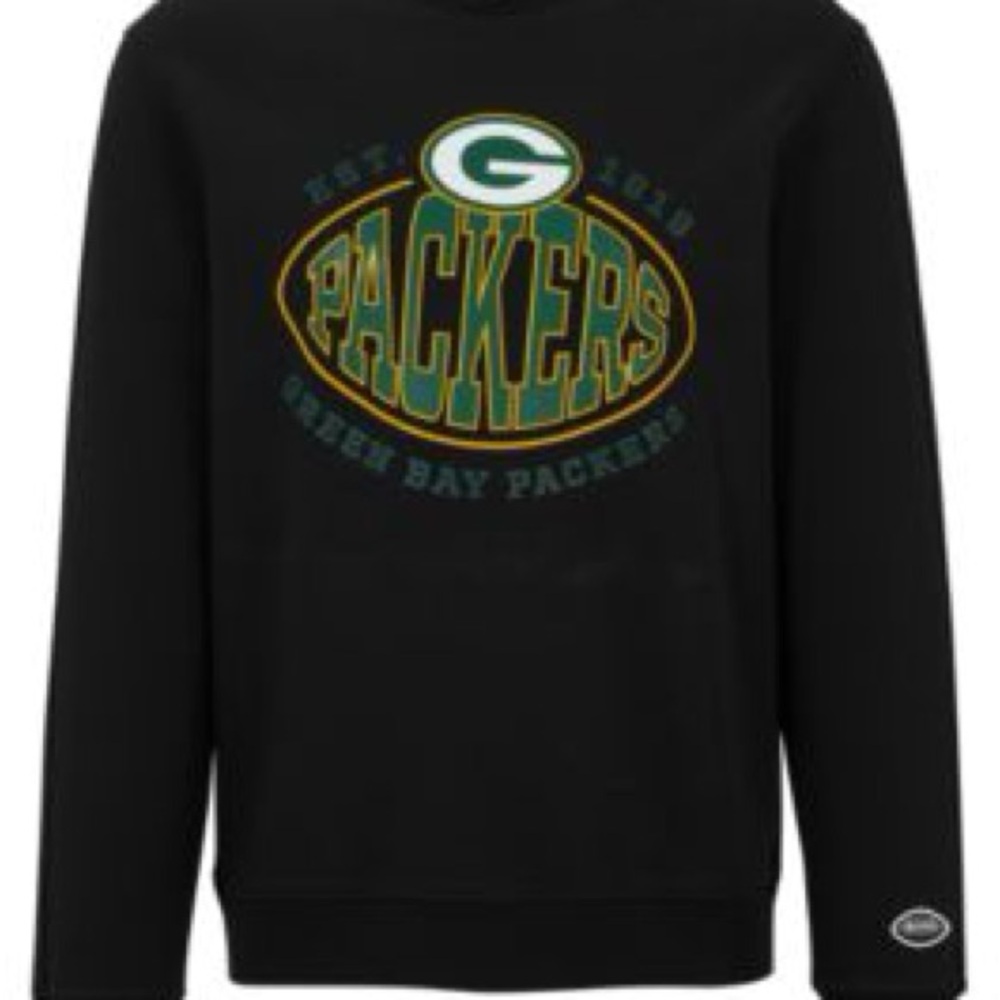 Hugo Boss x NFL Green Bay Packers Sweater Shirt Medium Black NWT Football Men’s